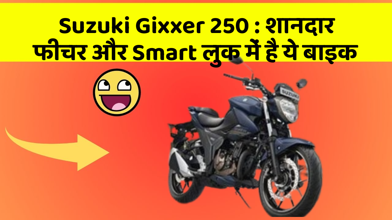 Suzuki Gixxer 250 : शानदार फीचर और Smart लुक में है ये बाइक